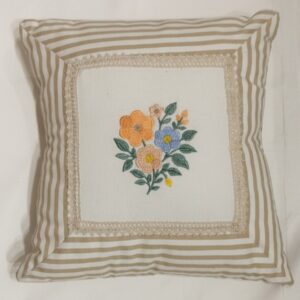 Beige and offwhite with multicolour embroidery